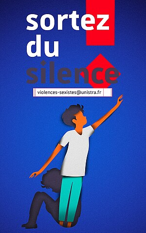 Visuel Unistra "Sortez du silence"